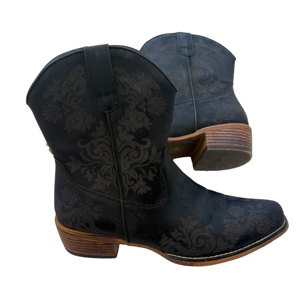 Jeossy BOX Women's 9805 Ankle Cowboy Boot Size 9.5 Patterned Boho Natural Life
